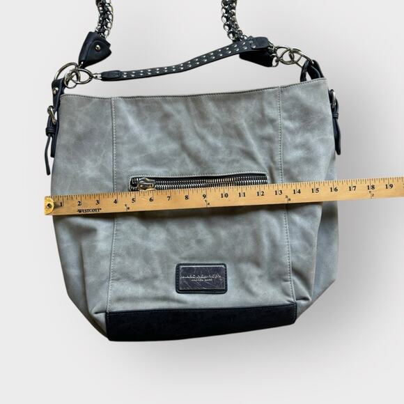 Marc New York gray leather rocker style crossbody bag - Picture 9 of 11